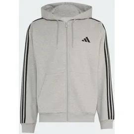 adidas Essentials 3-Streifen Kapuzenjacke Herren Grau/Weiß XL