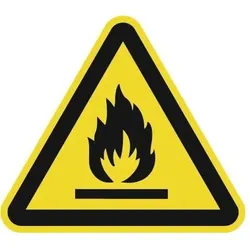 Warnzeichen ASR A1.3/DIN EN ISO 7010 200mm Warnung feuergefährliche Stoffe Folie