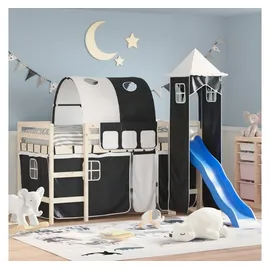 vidaXL Vorhänge für Hochbett mit Tunnel Und Turm Weiß Und Schwarz