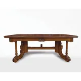 Casa Padrino Luxus Barock Esstisch Dunkelbraun / Braun 200-276 cm - Barock Möbel