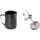 Buddy ́s Bar - Barista Edition, Barista Set, 2-teilig, Milchkännchen 0,8 Liter aus Edelstahl schwarz und Thermometer mit Clip 13,5 cm Länge