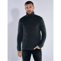 emilio adani Herren Pullover mit Rollkragen schwarz regular gestreift Rollkragen - XXL