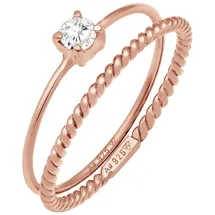 Elli Zirkonia Gedreht Twisted 2er Set 925 Silber Ringe Damen