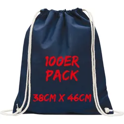 Texxilla Turnbeutel Mehrpack mit robusten Zugbändern, Dunkelblau, dunkelblau
