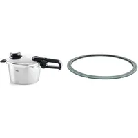 Fissler Vitavit Premium / Schnellkochtopf (4,5 L, 22 cm) Edelstahl-Dampfkochtopf,4-Garstufen, inkl. Einsatz - Induktion + Gratis Ersatz-Dichtungsring ( 22 cm)