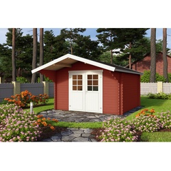 LASITA MAJA Gartenhaus »Viljandi 34«, Holz, BxHxT: 339,7 x 245,1 x 445 cm (Außenmaße inkl. Dachüberstand) - rot