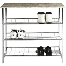 Haku-Möbel Guillaume 86 x 81 x 28 cm Eiche trüffel / verchromt