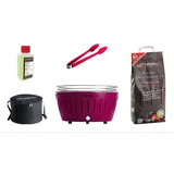 Lotusgrill XL Starter-Set XL Grill Pflaumenlila mit USB-Anschluß