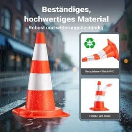 Wiltec Verkehrskegel 50 cm Rot