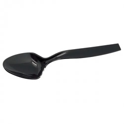 Einweg Servierlöffel Schwarz 23cm aus Plastik, 10 Stück - Mank