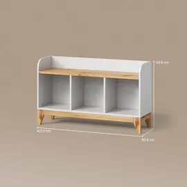 livinity® Kindersitzbank Mailo 107,2 x 63,8 cm Eiche weiß