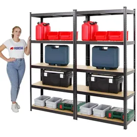 Proregal Lagerregal Metall 180x90x40 cm schwarz 5 Fachböden