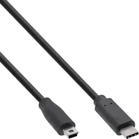 InLine USB 2.0 Kabel, USB-C Stecker an Mini-B Stecker schwarz, 0,5m