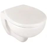 SANITOP-WINGENROTH aquaSu® Wand WC-Set, Tiefspüler, Spülrandlose Toilette, Hängetoilette, Einfache Reinigung, weiß