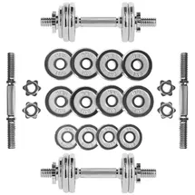 HMS Kurzhantel Hantelset 15 kg Chrom grau