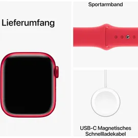 Apple Watch Series 9 GPS + Cellular 41 mm Aluminiumgehäuse (product)red, Sportarmband (product)red S/M