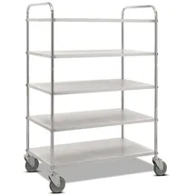 Kongamek Regalwagen, komplett verzinkt, offen, 5 Etagen à 900 x 540 mm