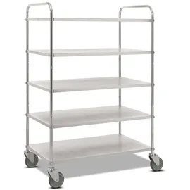 Kongamek Regalwagen, komplett verzinkt, offen, 5 Etagen à 900 x 540 mm