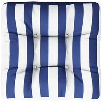 VidaXL Palettenkissen, Blau Weiß Gestreift 50x50x12 cm Stoff