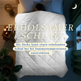 bc-agentur Bestlivings Bettdecke Weiß, leichtes Steppbett, Mikrofaser, atmungsaktiv, ohne Bettbezug nutzbar Wärmeklasse 2, auch ideal für Reisen, Camping - Weiß