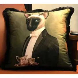 Casa Padrino Dekokissen 45 x 45 cm Grün / Mehrfarbig