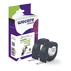Armor K80006W4, Schwarz auf weiss, DYMO, LETRATAG 100H LETRATAG 100T, 1,2 cm, 4