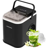 cormix Eiswürfelmaschine, 120W Eiswürfelbereiter Klein, 8 Eiswürfel in 6 Minuten, 12kg/24h, Ice Maker mit Infrarotsensor & Selbstreinigung für Küche, Büro, Bar und Party