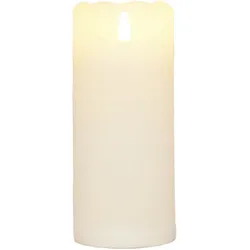 LED Echtwachskerze Weiß 6 Stunden Timerfunktion H 12 cm unbewegliche Flamme