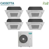 Hisense - Quadri Split-Kassetten-Klimagerät 9+9+9 mit 5AMW125U4RTA R-32 9000+9000+9000 mit Standard-Fernbedienung und Panel im Lieferumfang