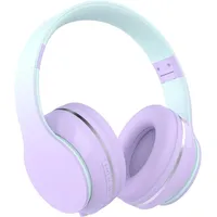 Kabelloser und kabelgebundener Modus HD Stereo Sound Lautstärkeregler, Verstellbares Stirnband, Faltbar, Kabellose und Kabel, eingebautes Mikrofon - Violett