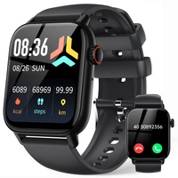 Smartwatch Damen Herren, smartwatch mit Telefonfunktion , 1,85" IP68 Wasserdicht Smart Watch, Lange Akkulaufzeit, Herzfrequenz Blutsauerstoff, Schlafmonitor, WhatsApp Funktion für iOS und Android