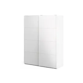 VCM Veto Schiebetürenschrank B150 cm 2 Türen weiß und weiß hochglanz.