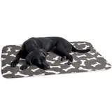 Karlie Hunde Fleecedecke Knochenmotiv, Hundedecke, Fleece, Grau, 100x70 cm