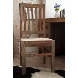 MASSIVMOEBEL24.DE Stuhl Sheesham 45x45x100 grau geölt NATURE GREY #121