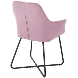 Svita JOSIE Dining 2er Set Esszimmerstuhl Sessel Polsterstuhl Samt Pink