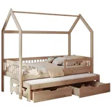 Mirjan24 Kinderbett Asher 80 x 180 cm Kiefer lackiert beige