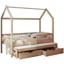 Mirjan24 Kinderbett Asher 80 x 180 cm Kiefer lackiert beige