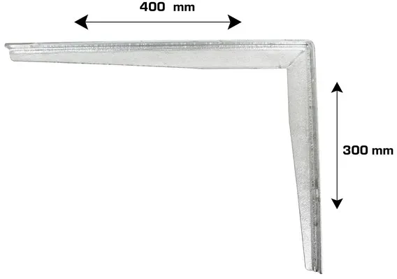 Shelf bracket T-profile 300 x 400mm - galvanised