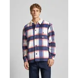 Tommy Jeans Regular Fit Hemdjacke mit Knopfleiste Modell 'CHECK SHERPA', Marine, L