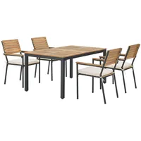 Juskys Gartengarnitur, Braun, Holz, 9, Gartenmöbel, Gartenmöbel-Sets