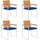 vidaXL Gartenstuhl 4 St. mit Kissen 4 x 4 x 4 cm blau