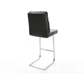 DeLife Pela-Flex Echt-Leder Schwarz Freischwinger flach Edelstahl