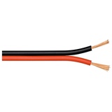 goobay Lautsprecherkabel 2x1,5 mm2 CCA Litze / Boxenkabel Audio Kabel Meterware / Speaker Cable Litzenkabel Audiokabel / Subwoofer Kabel / Rot Schwarz / 50m