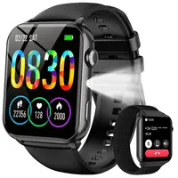 Baolubao Smartwatch Herren Damen - 1,91" HD Fitnessuhr mit Schrittzähler & Taschenlampe,Bluetooth-Anrufe, 100+Sportmodi Fitness Tracker mit Puls-SpO2-Schlaf-monitor,IP68, 2 Armbändern für Android iOS