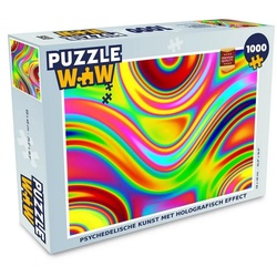 MuchoWow Puzzle Kunst – Wellen – Farben – Psychedelisch, 1000 Puzzleteile, Foto-Puzzle, Bilderrätsel, Puzzlespiele, Klassisch bunt