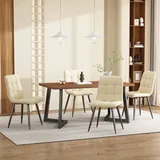 MODFU Esstisch Rechteckiger Esstisch aus Moderner Marmor Küchentisch (Gestell aus Metall), mit Metallbeinen für Esszimmer Wohnzimmer, Braun - Braun