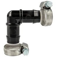 Tecuro Schlauchverbinder 90° Winkel ø 11 mm, mit Edelstahlschlauchschellen