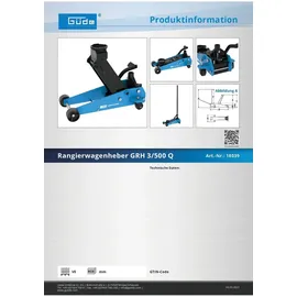 Güde Rangierwagenheber Metall 145-500 mm blau