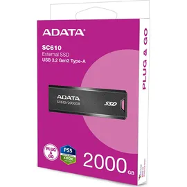 A-Data ADATA SC610 2TB, USB-A 3.1 (SC610-2000G-CBK/RD)