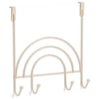 Zeller 13830 Türhänger m. 4 Haken "Rainbow", Metall, beige
